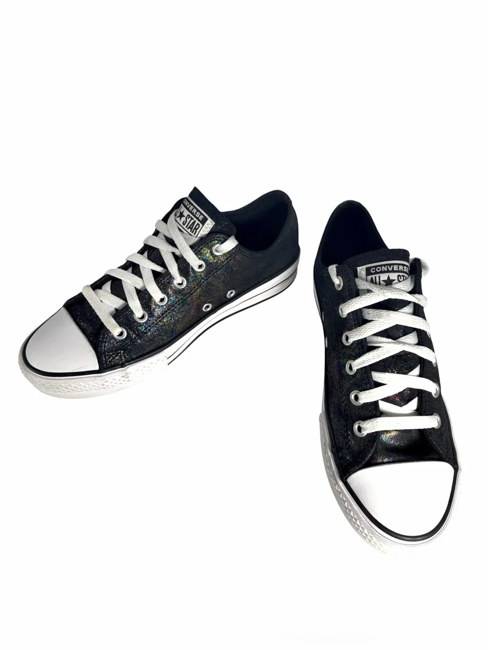 Converse All Star Glitter Low Top Sneakers | Black Multi Sparkle Junior Size 5